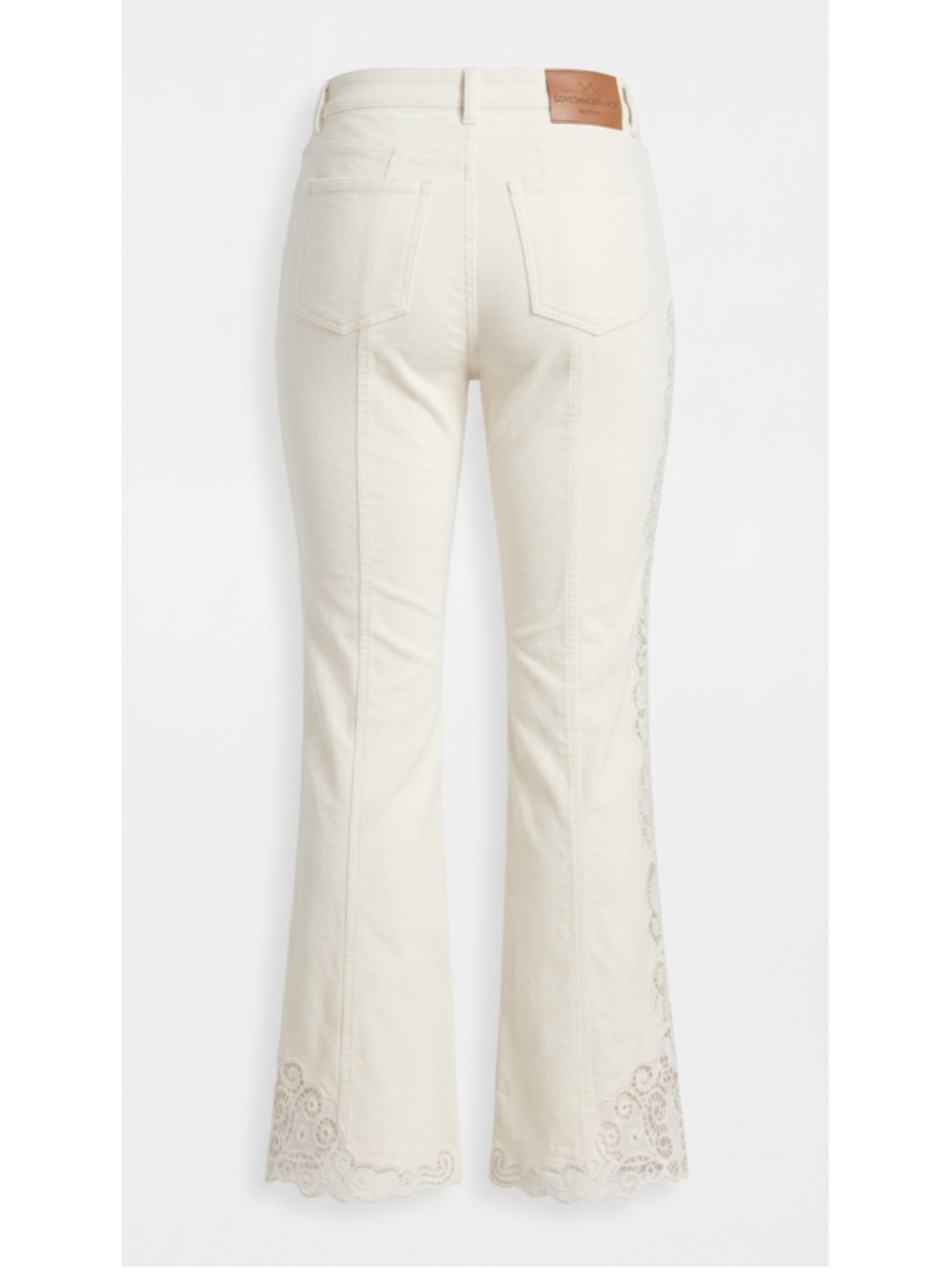LoveShackFancy Maia Cropped Crochet Lace Pants Optic White Size 28 - Picture 3 of 9